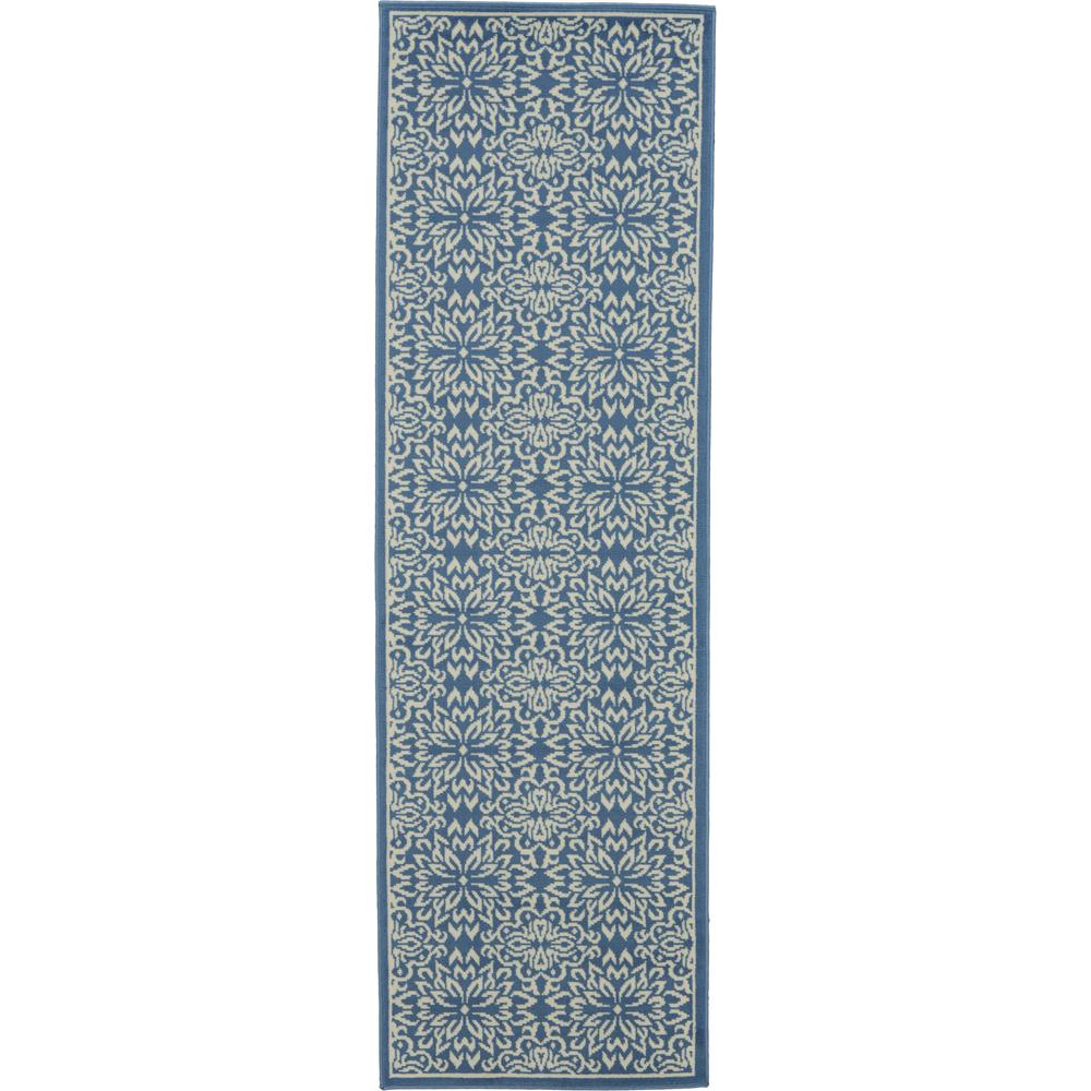 Nourison Jubilant Runner Area Rug, 2'3" x 7'3", Ivory/Blue. Picture 1