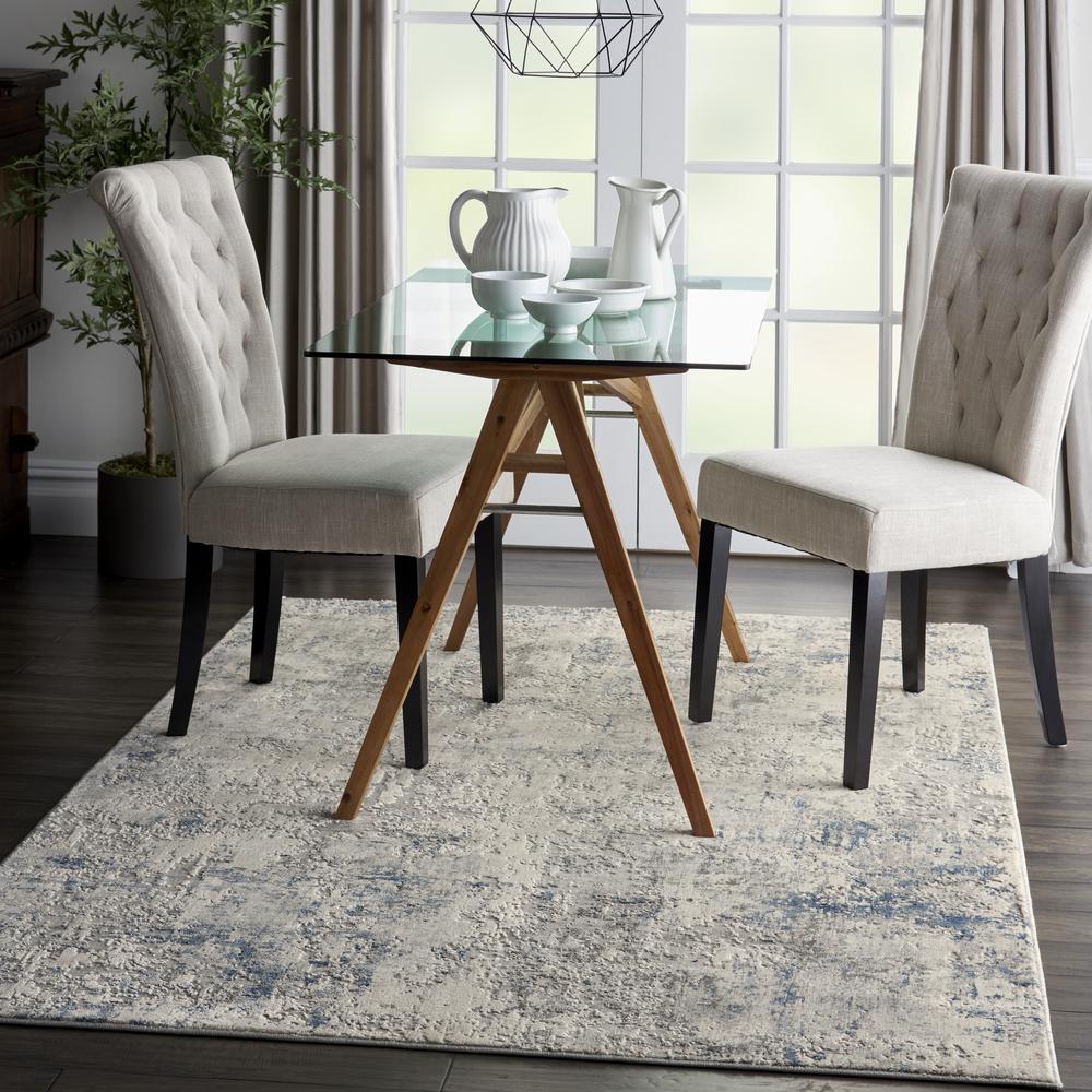 Rustic Textures Area Rug, Ivory/Grey/Blue, 3'11" X 5'11". Picture 6
