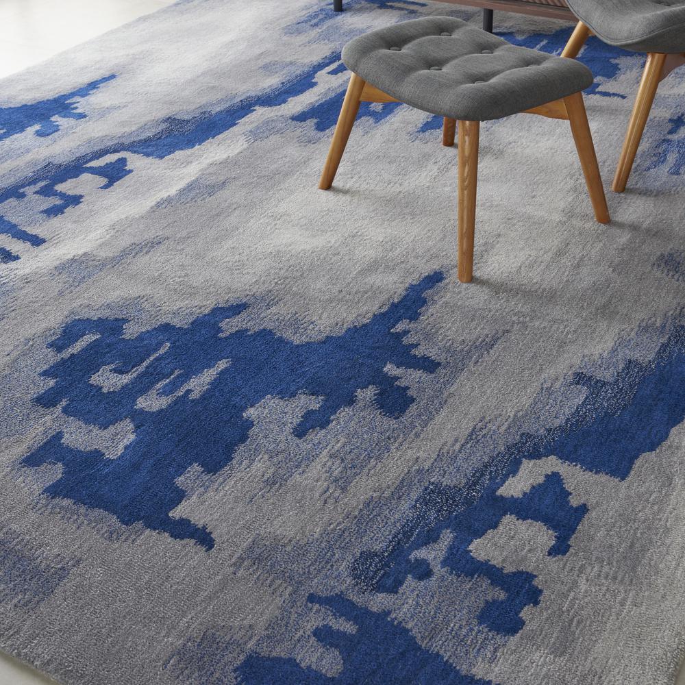 Symmetry Area Rug, Grey/Blue, 7'9" x 9'9". Picture 8