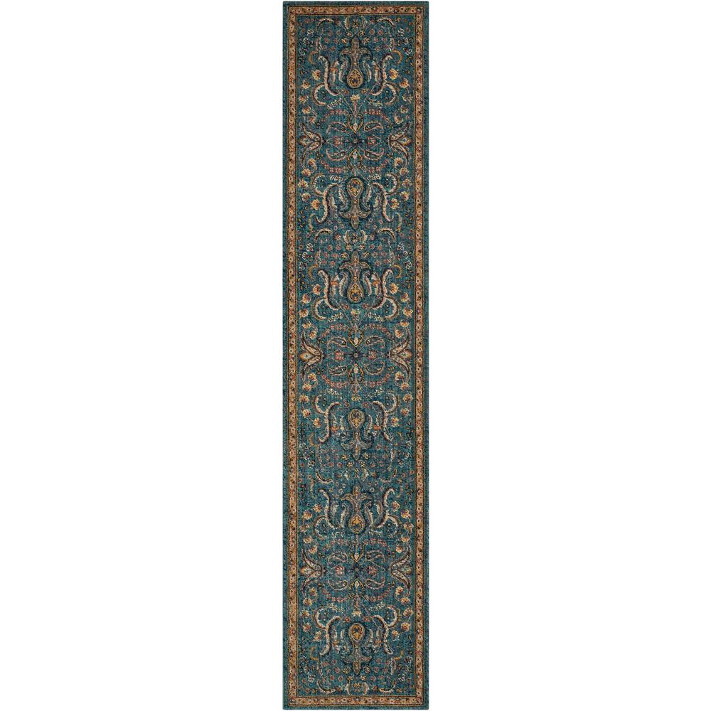 Nourison 2020 Area Rug, Teal, 2'3" x 11'. Picture 1