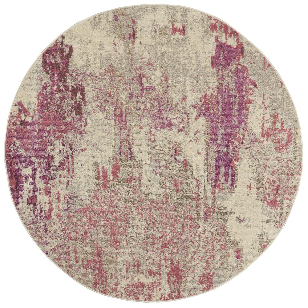 CES02 Celestial Ivory/Pink Area Rug- 4' x ROUND. Picture 1