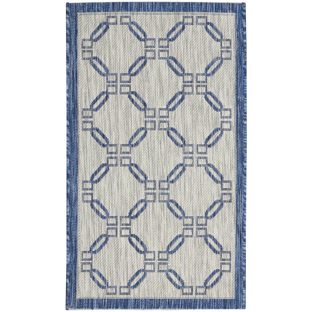 GRD02 Garden Party Ivory Blue Area Rug- 2'2" x 3'9". Picture 1