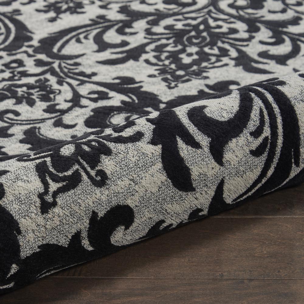 Damask Area Rug, Black/White, 5' x 7'. Picture 7