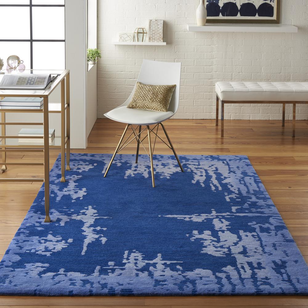 Symmetry Area Rug, Navy Blue, 3'9" X 5'9". Picture 4