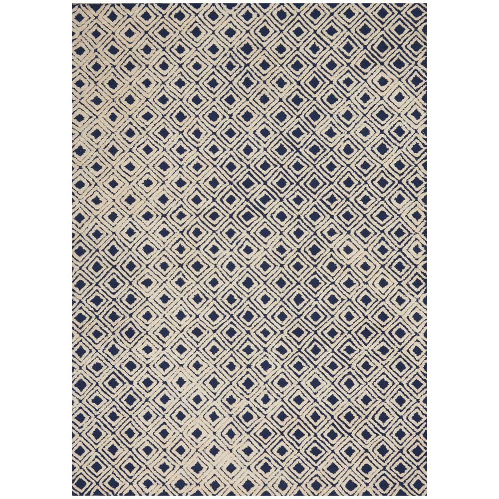 Modern Deco Area Rug, Navy/Ivory, 3'9" x 5'9". Picture 1