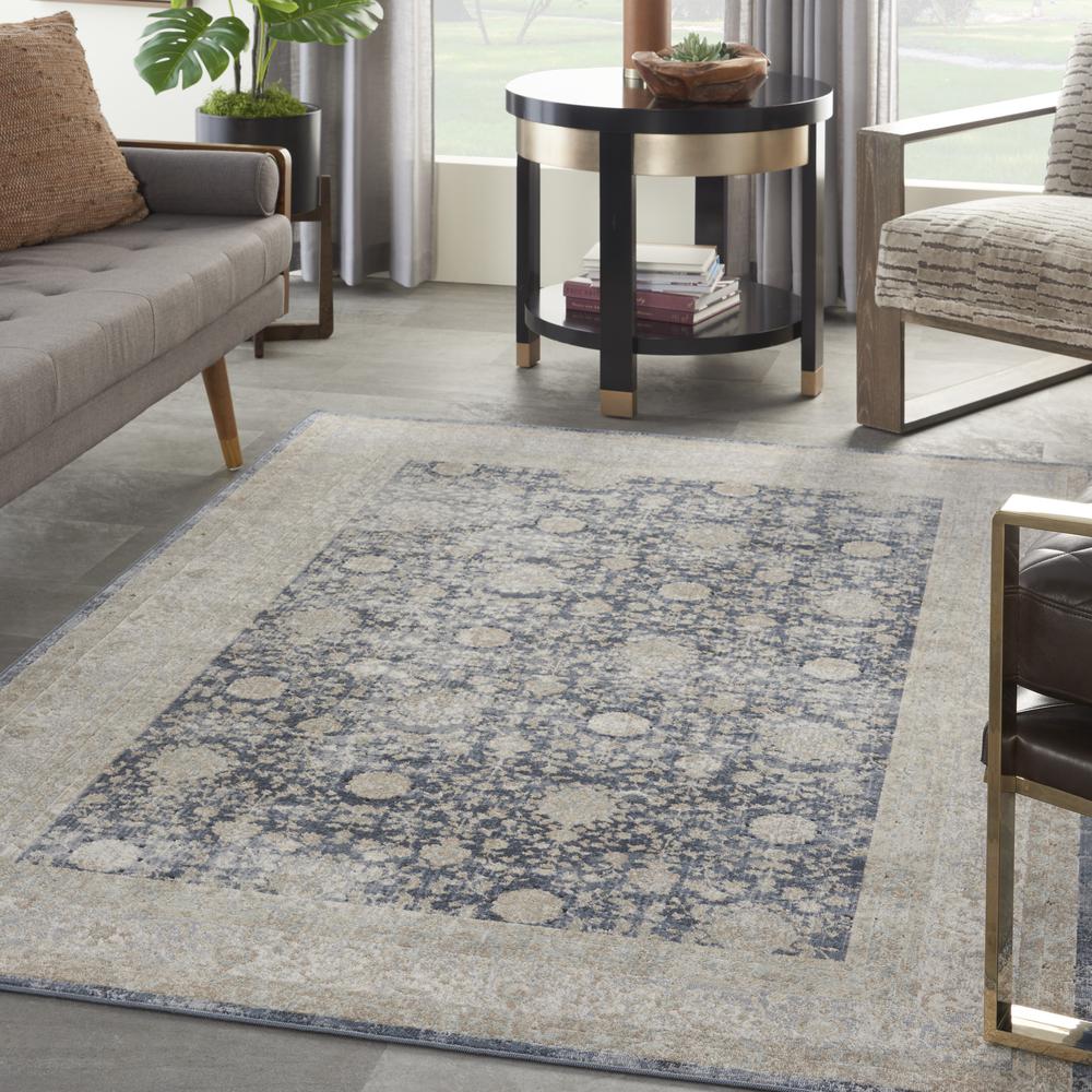 Kathy Ireland Malta Navy Area Rug by Nourison. Picture 2