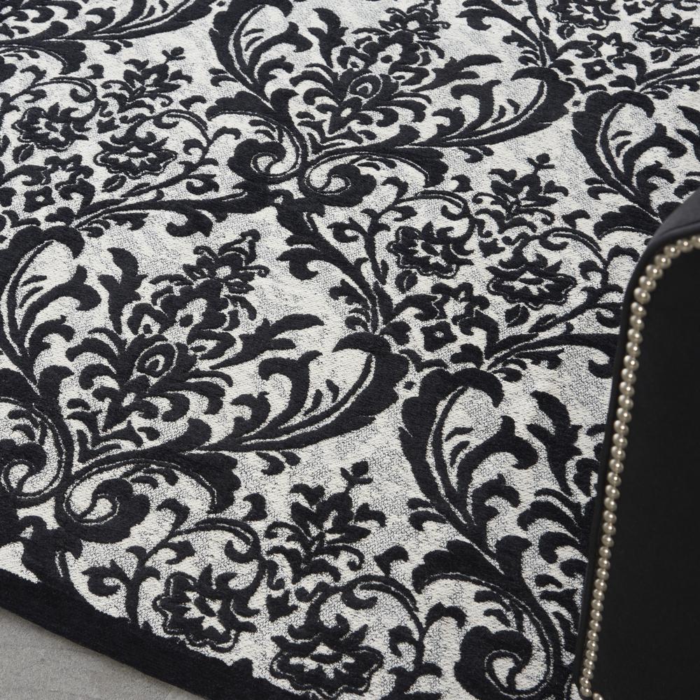 Damask Area Rug, Black/White, 5' x 7'. Picture 8