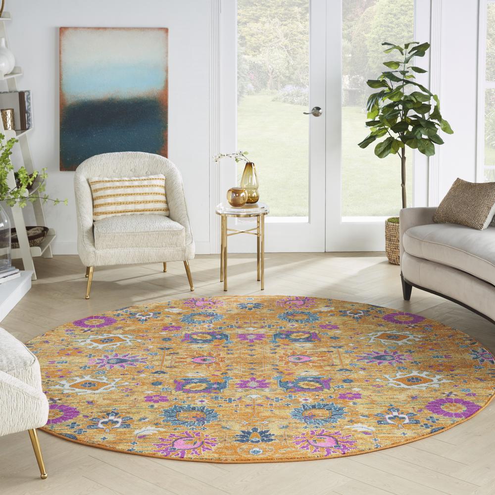 Bohemian Round Area Rug, 8' x Round. Picture 10