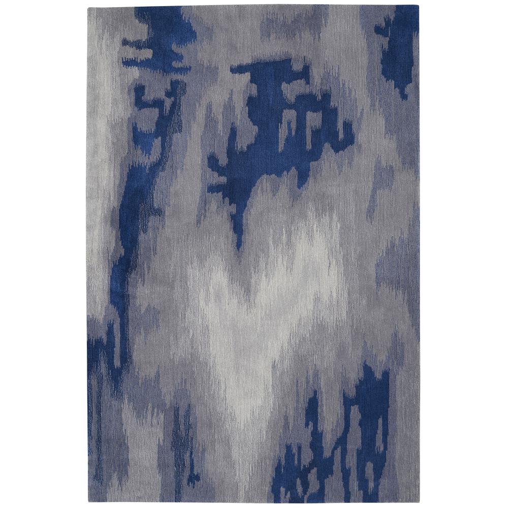 Symmetry Area Rug, Grey/Blue, 3'9" x 5'9". Picture 1
