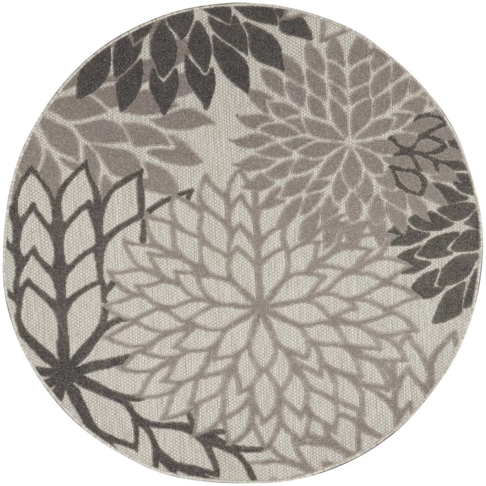 ALH05 Aloha Silver Grey Area Rug- 4' x round. Picture 1
