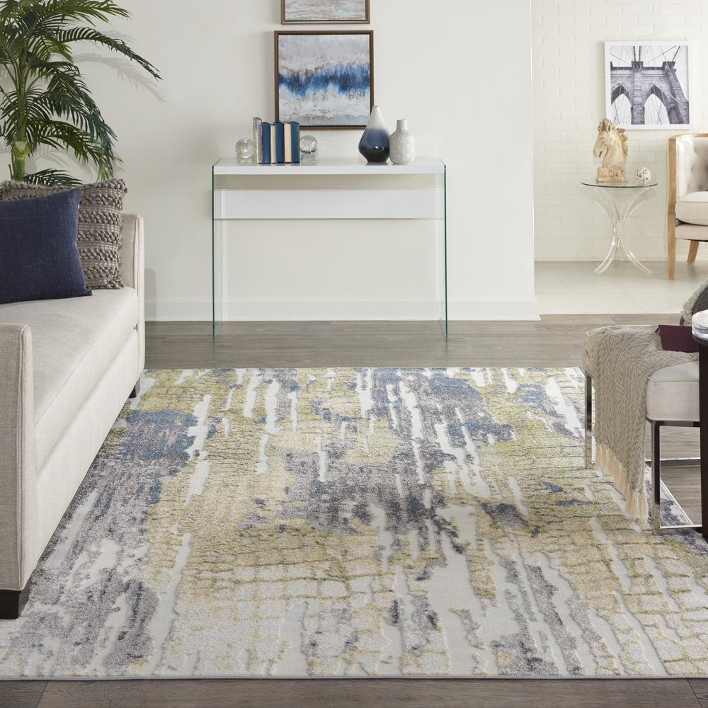 TRC07 Trance Ivory/Multi Area Rug- 6'6" x 9'6". Picture 9