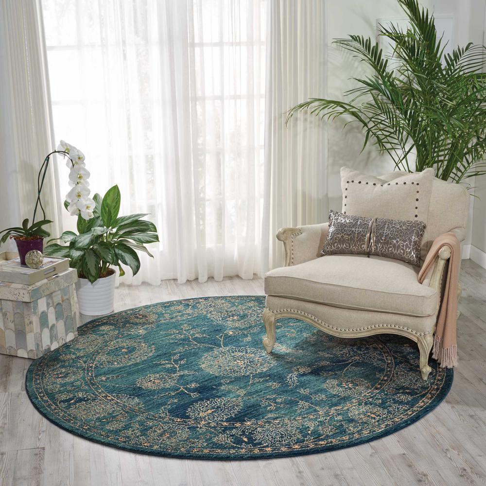 Nourison 2020 Area Rug, Teal, 7'5" x ROUND. Picture 2