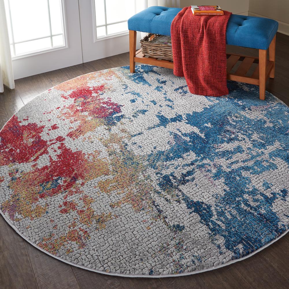 Global Vintage Area Rug, Multicolor, 6' x ROUND. Picture 6