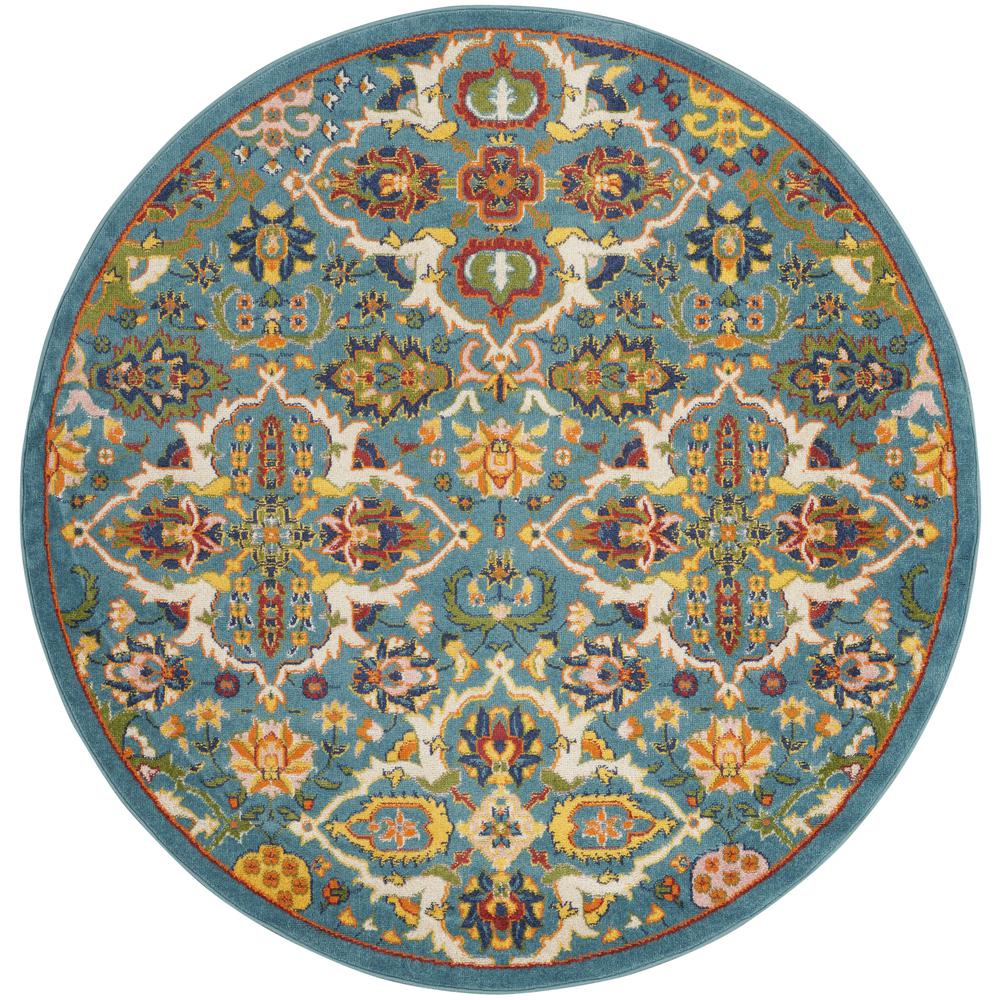 Bohemian Round Area Rug, 5' x Round. Picture 1