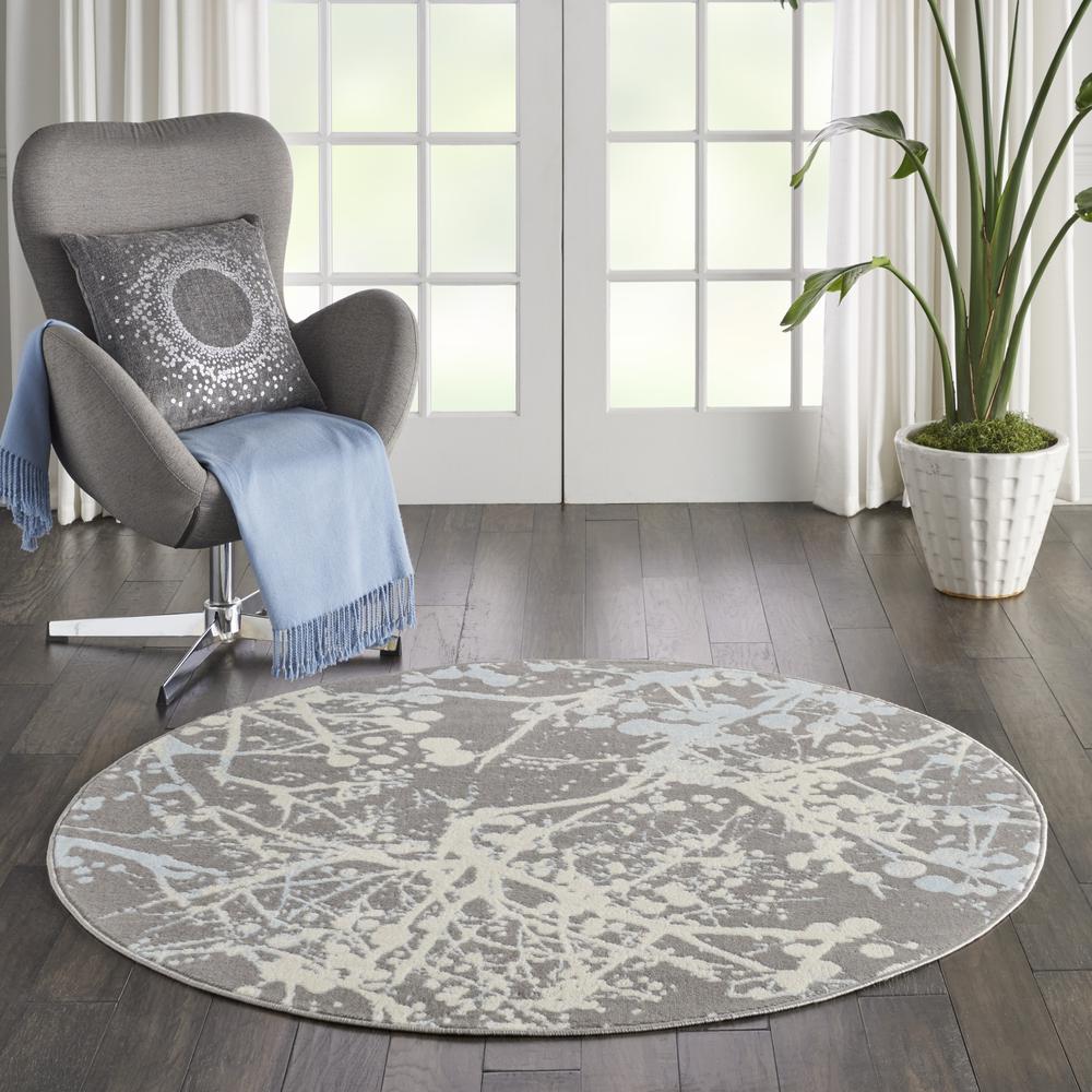 Jubilant Area Rug, Grey, 5'3" x ROUND. Picture 4