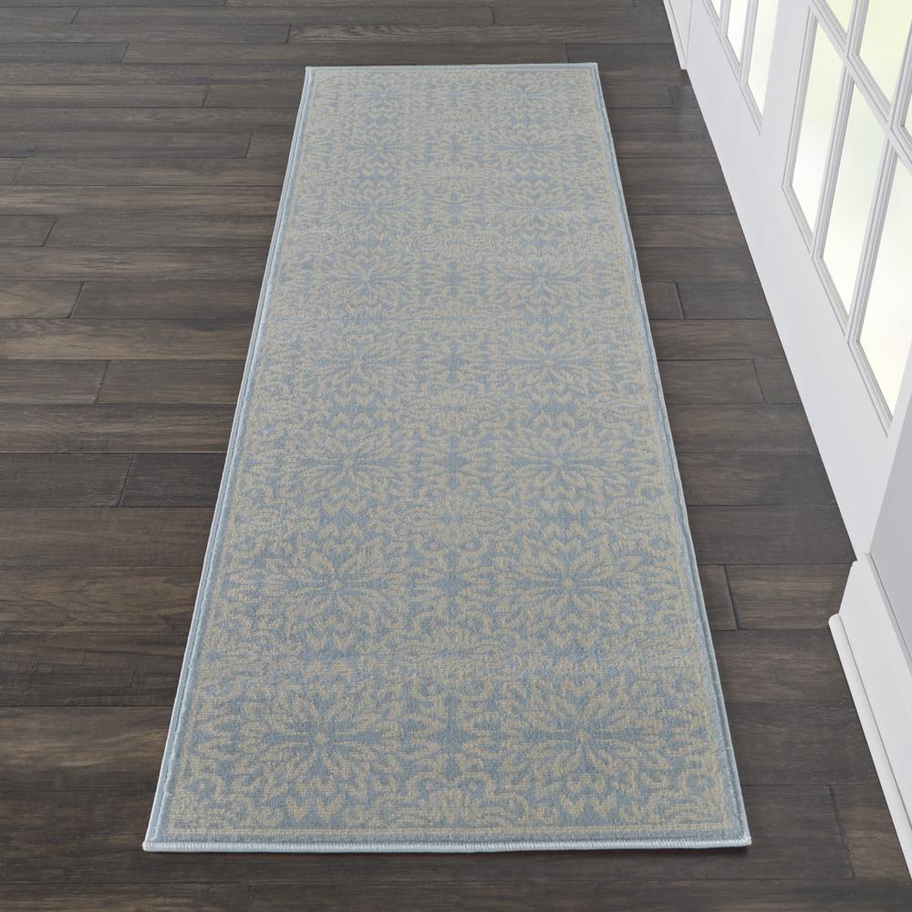 Jubilant Area Rug, Ivory/Light Blue, 2'3" x 7'3". Picture 4