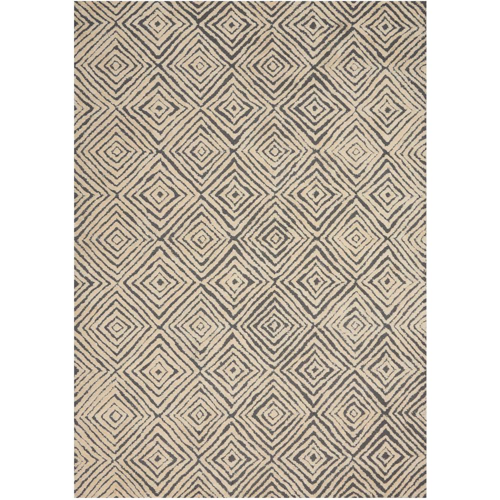 Modern Deco Area Rug, Grey/Ivory, 5'3" x 7'4". The main picture.
