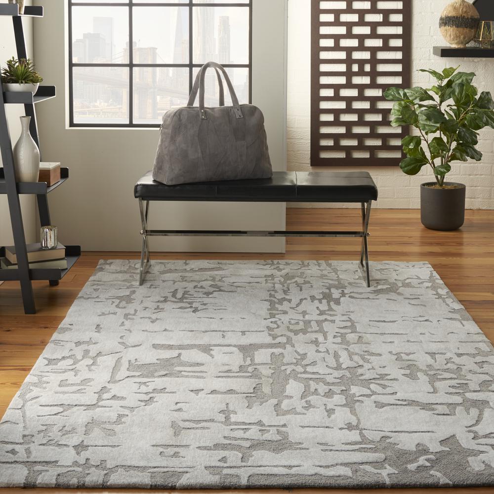 Symmetry Area Rug, Ivory/Taupe, 5'3" X 7'9". Picture 4
