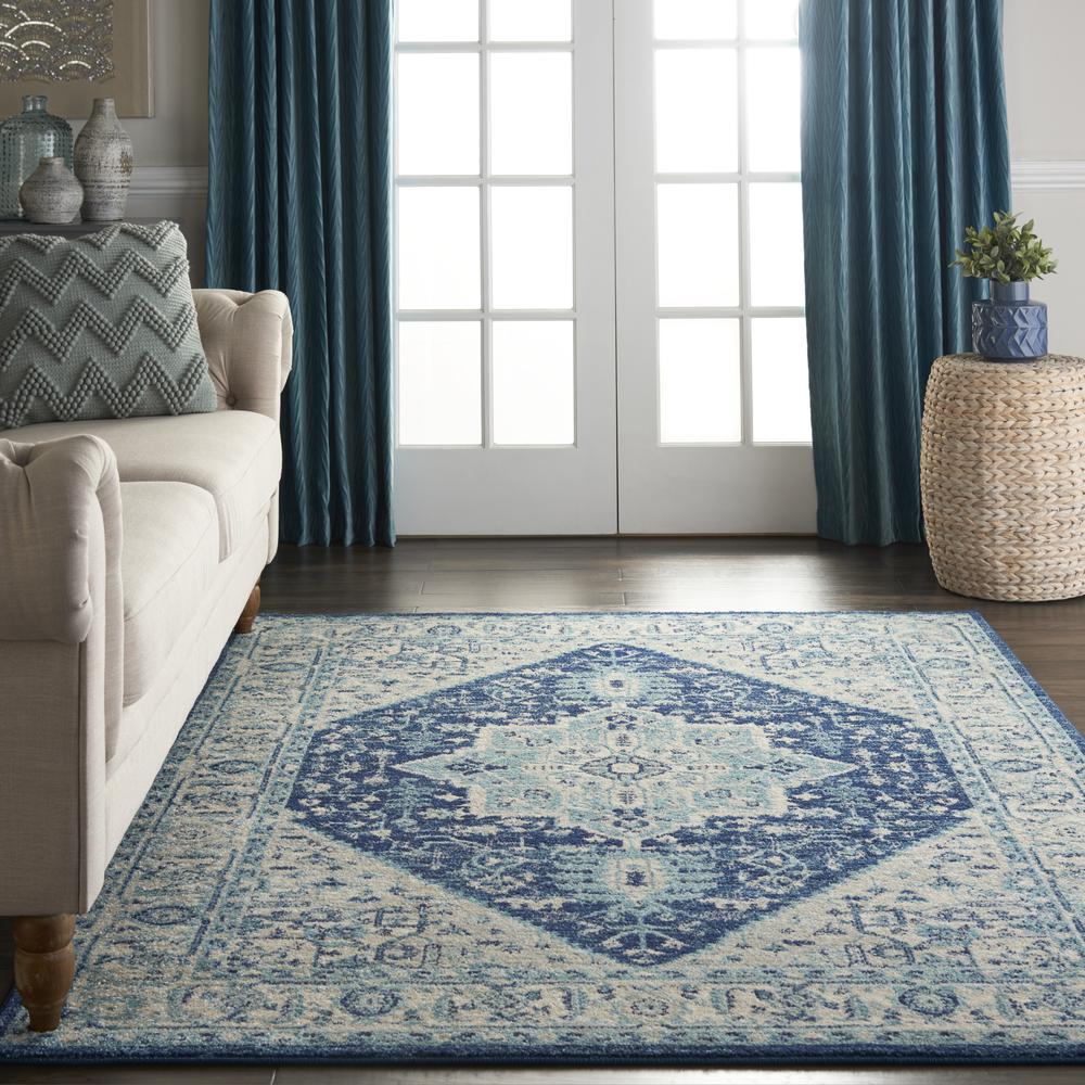 Tranquil Area Rug, Ivory/Navy, 6' X 9'. Picture 4