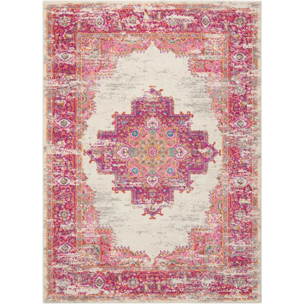 Passion Area Rug, Ivory/Fuchsia, 3'9" x 5'9". Picture 1