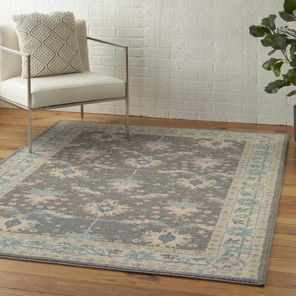 Tranquil Area Rug, Grey/Pink, 6' X 9'. Picture 9