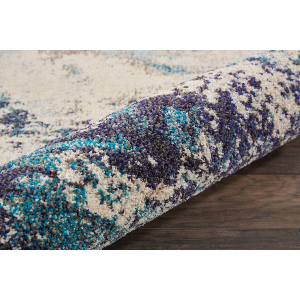 Celestial Area Rug, Ivory/Teal Blue, 5'3" x 7'3". Picture 3