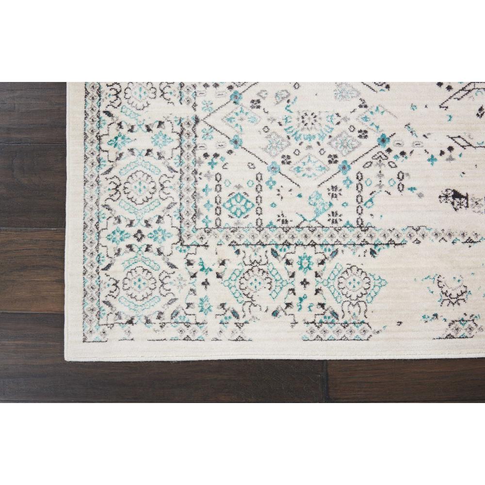 KI34 Silver Screen Area Rug, Ivory/Teal, 4' x 6'. Picture 5
