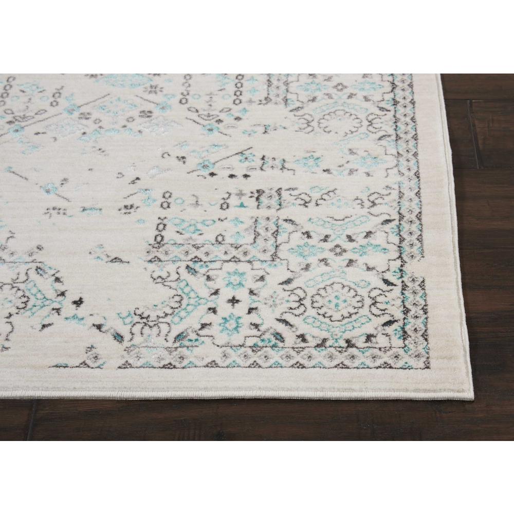 KI34 Silver Screen Area Rug, Ivory/Teal, 4' x 6'. Picture 4