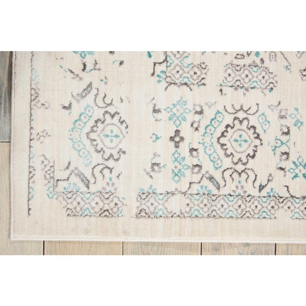 KI34 Silver Screen Area Rug, Ivory/Teal, 5'3" x 7'3". Picture 5