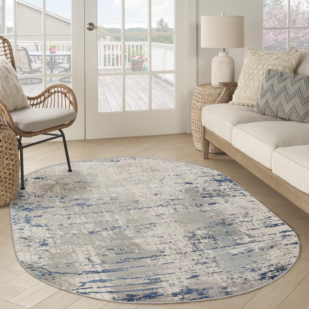 Modern Oval Area Rug, 6' x 9' Oval. Picture 3