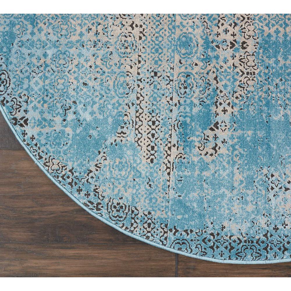 Karma Area Rug, Blue, 5'3" x ROUND. Picture 4