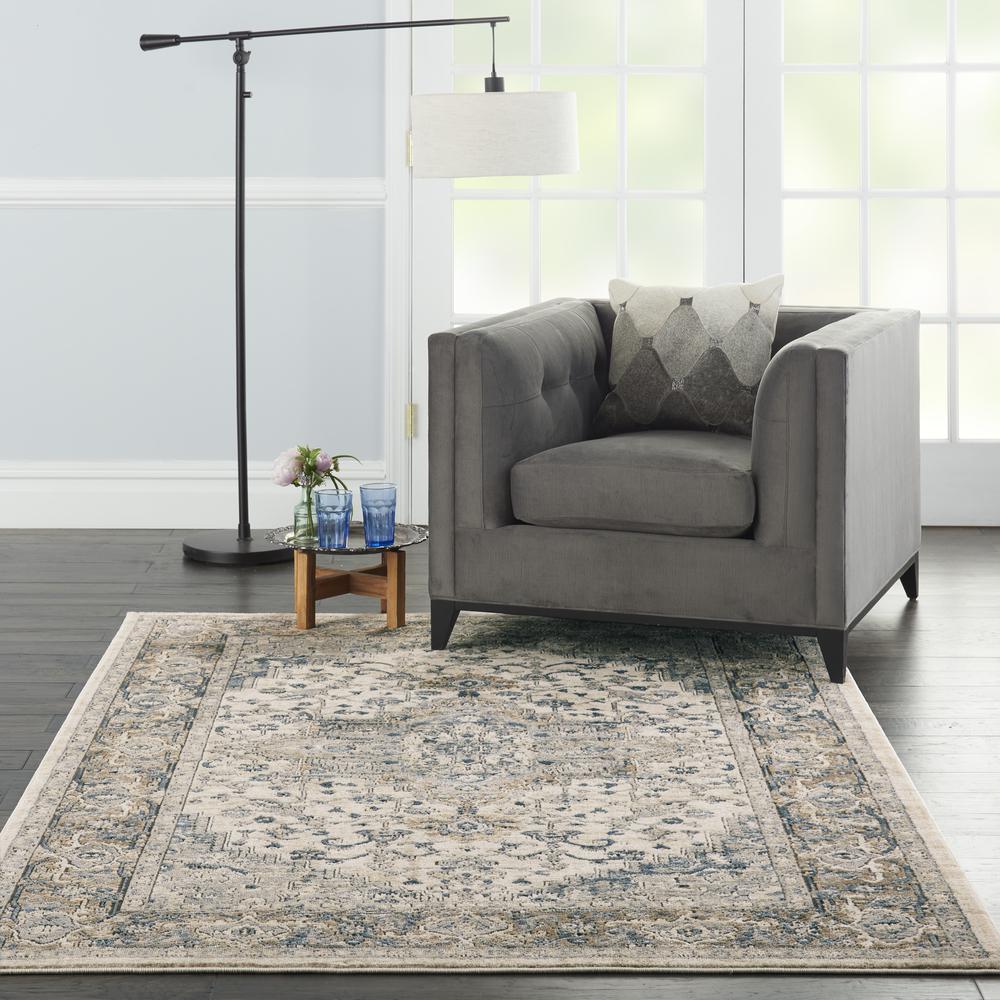 Concerto Area Rug, Ivory/Grey, 5'3" x 7'3". Picture 2