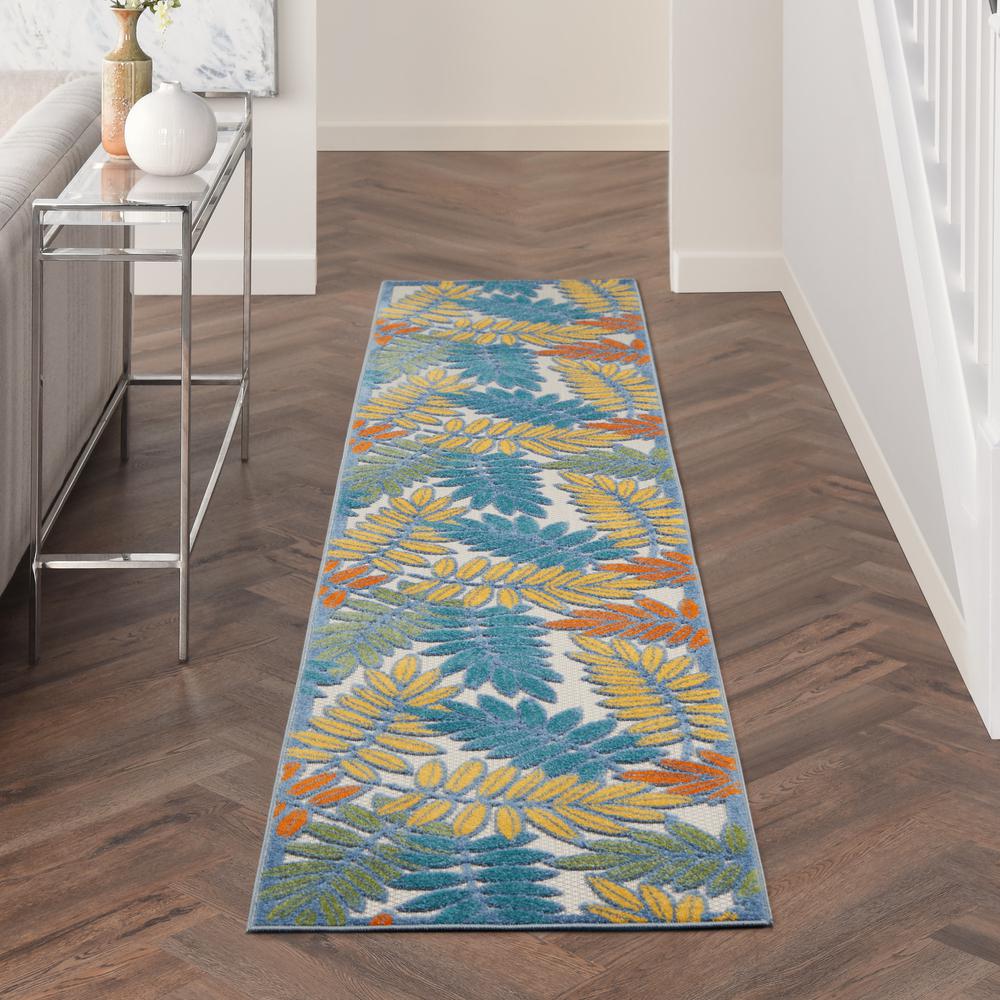 Tropical Runner Area Rug, 10' Runner. Picture 3