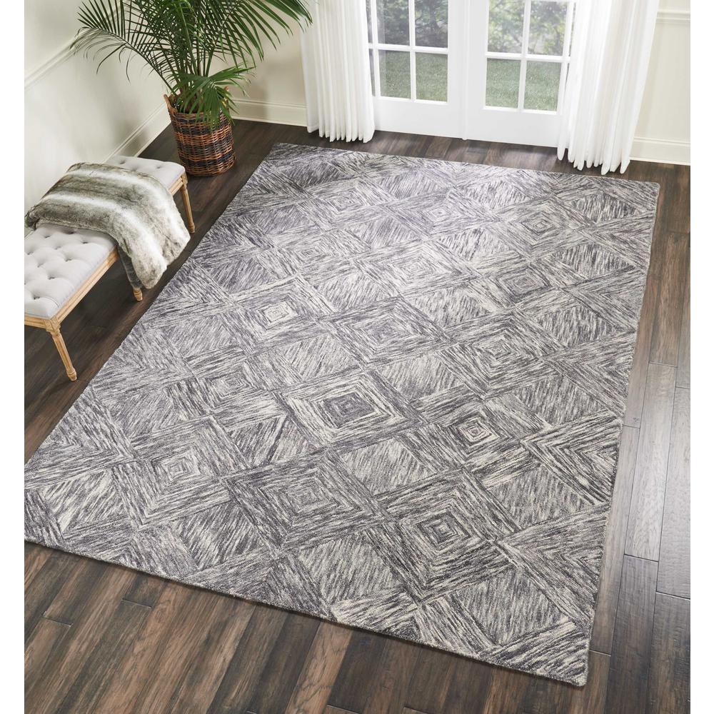 Linked Area Rug, Charcoal, 8' x 10'6". Picture 4