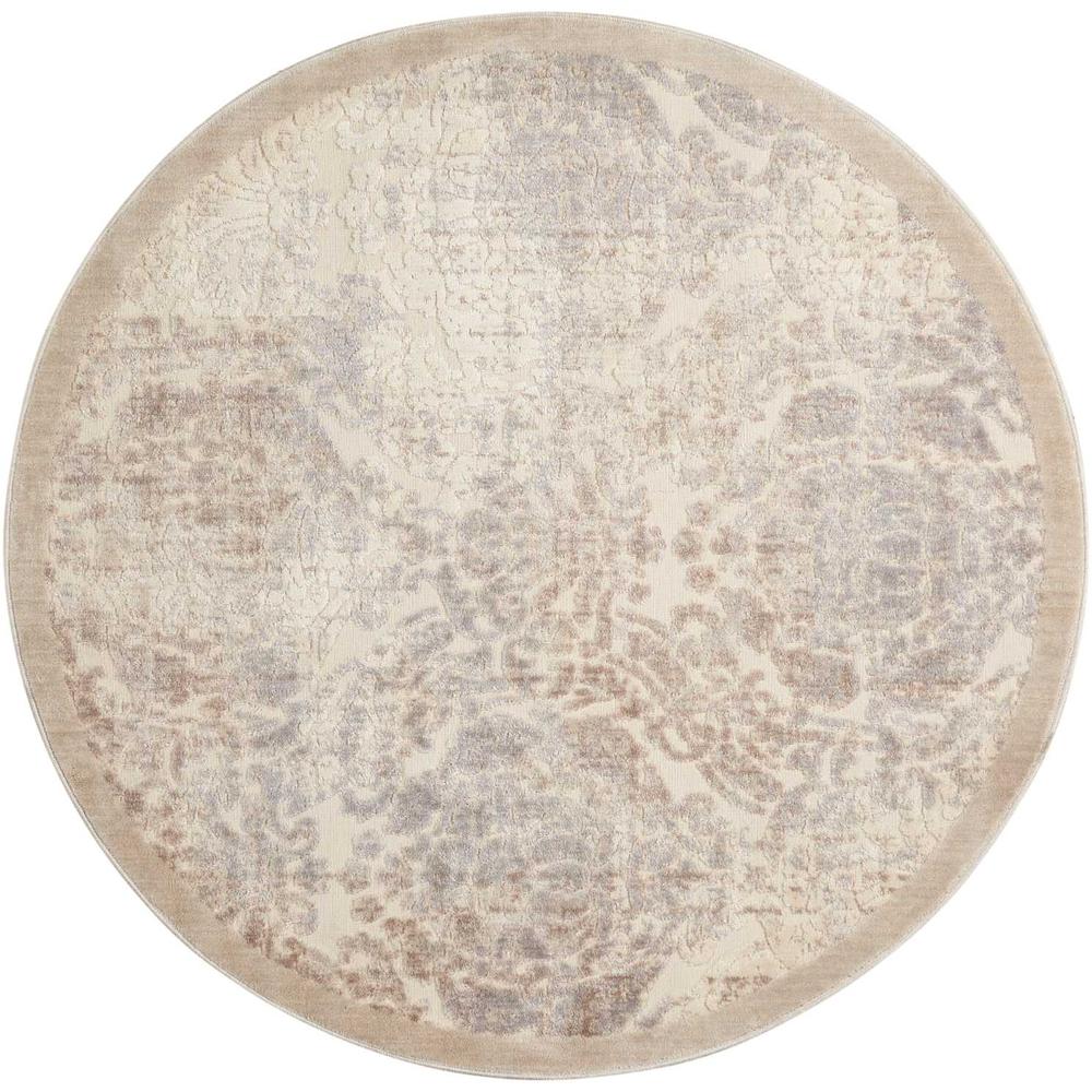 Graphic Illusions Area Rug, Ivory, 5'3" x ROUND. Picture 1