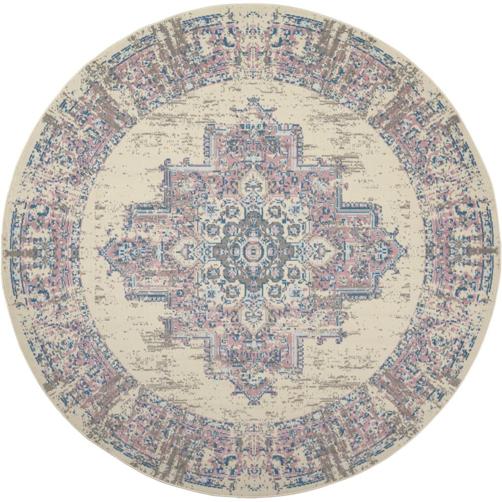 Grafix Area Rug, Ivory/Pink, 8'XROUND. The main picture.
