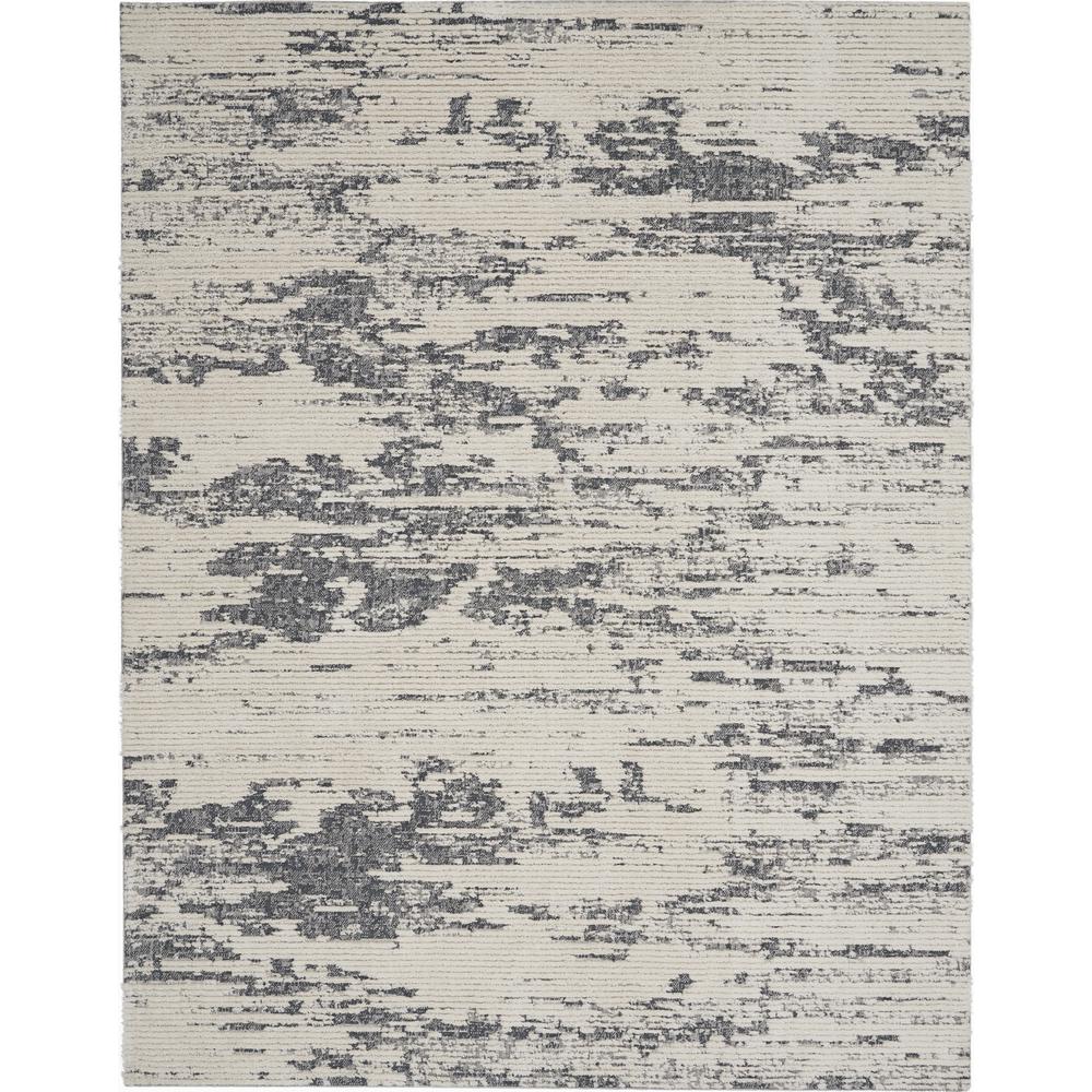Nourison Textured Contemporary Area Rug, 8'10" x 11'10", Ivory Blue. Picture 1