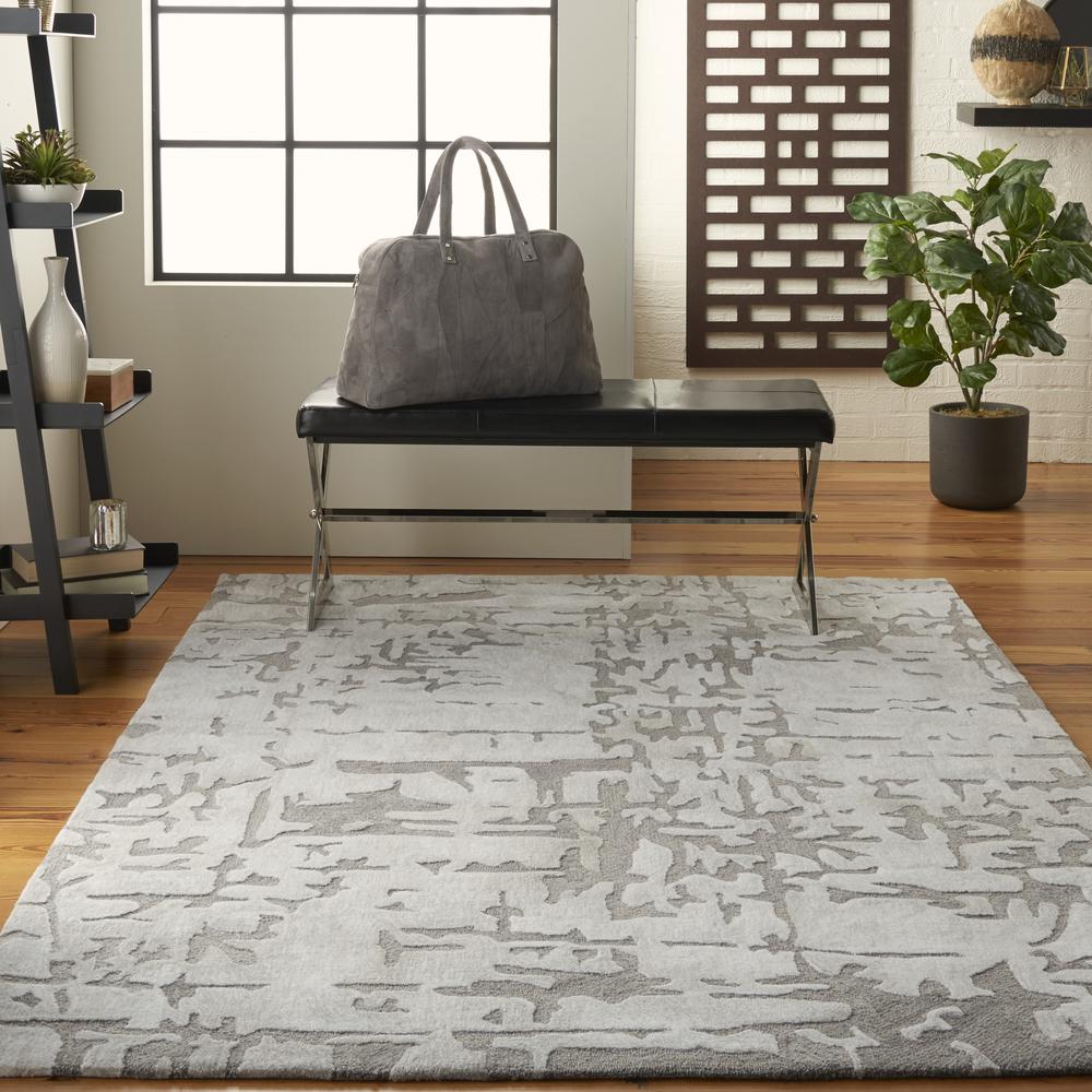 Symmetry Area Rug, Ivory/Taupe, 3'9" X 5'9". Picture 2