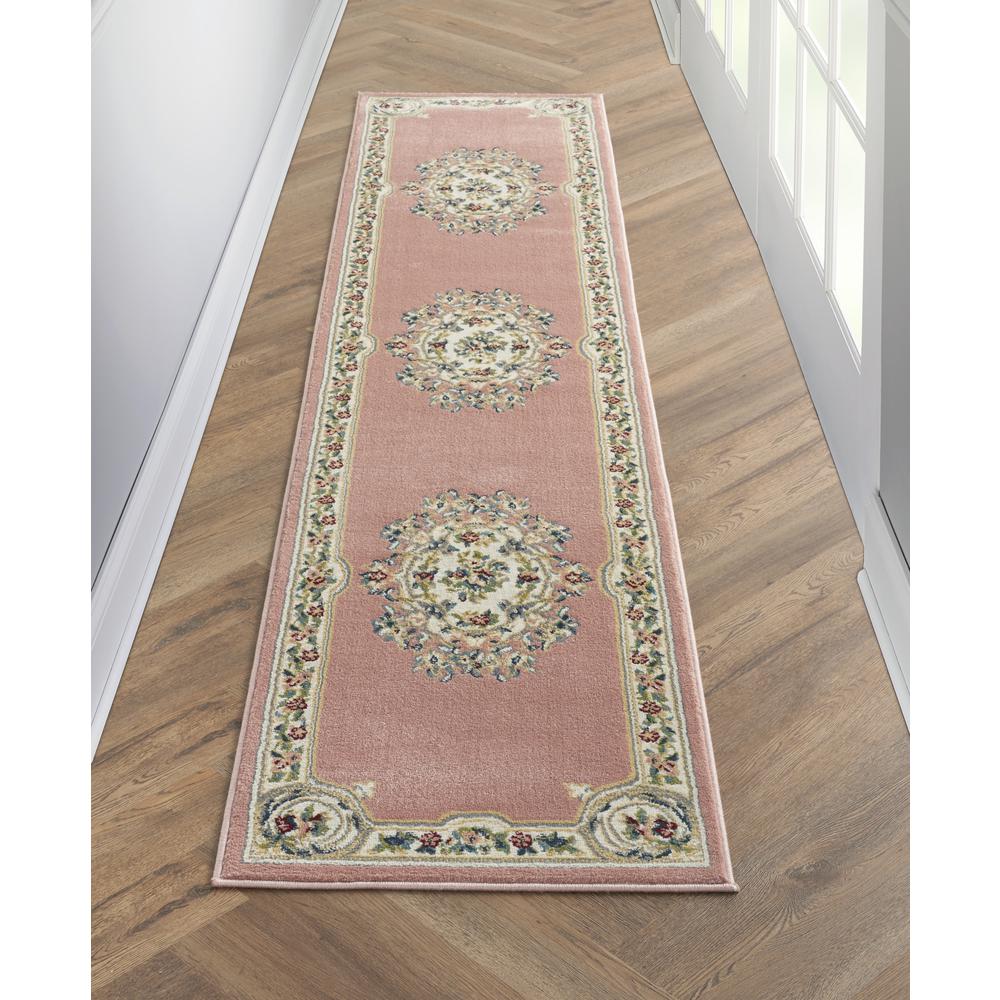 ABS1 Aubusson Pink Area Rug- 2'2" x 7'6". Picture 2
