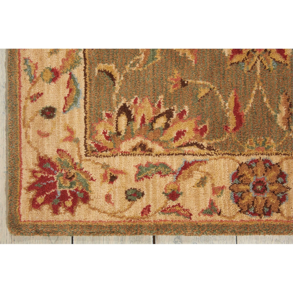 Living Treasures Area Rug, Green, 2'6" x 12'. Picture 2