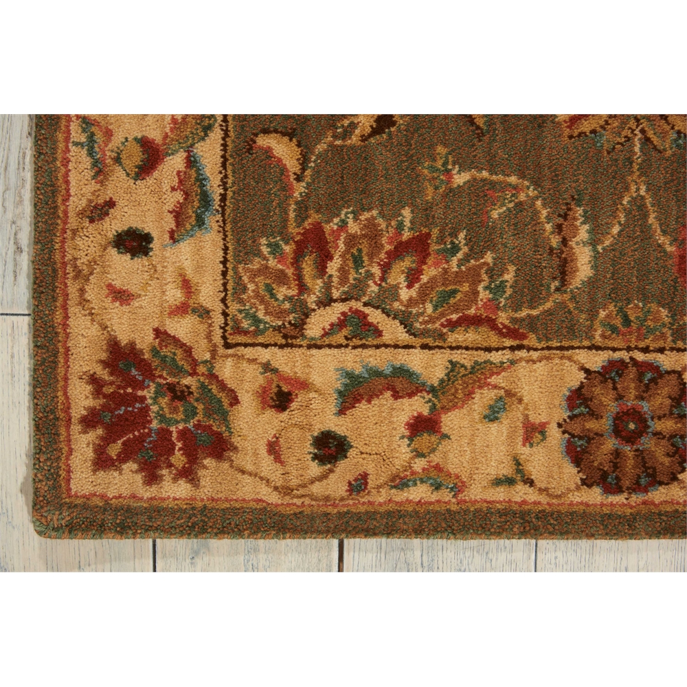 Living Treasures Area Rug, Green, 2'6" x 8'. Picture 2