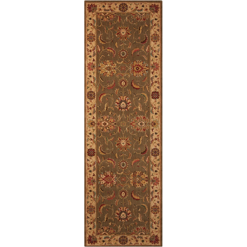 Living Treasures Area Rug, Green, 2'6" x 8'. Picture 1