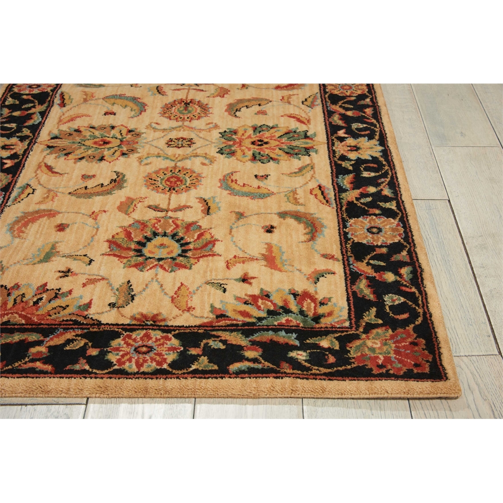 Living Treasures Area Rug, Ivory/Black, 2'6" x 8'. Picture 3