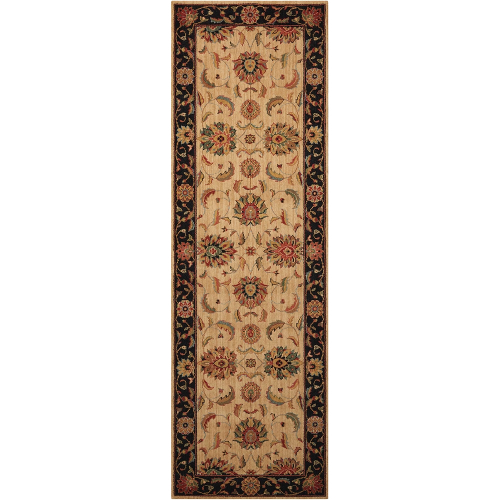 Living Treasures Area Rug, Ivory/Black, 2'6" x 8'. Picture 1