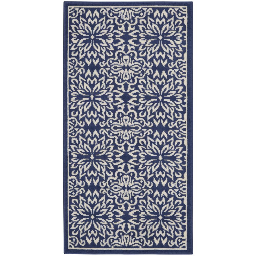 JUB06 Jubilant Navy/Ivory Area Rug- 2' x 4'. The main picture.