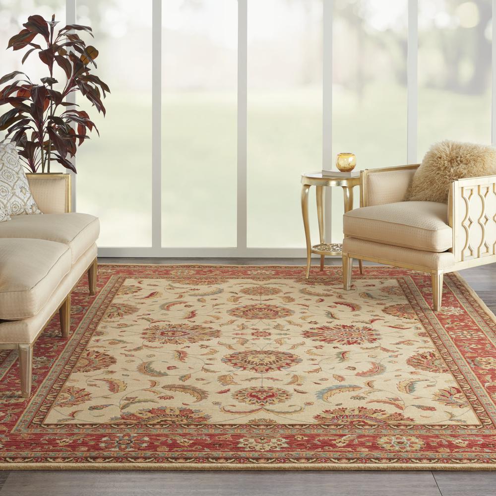 Living Treasures Area Rug, Ivory/Red, 8'3" x 11'3". Picture 2