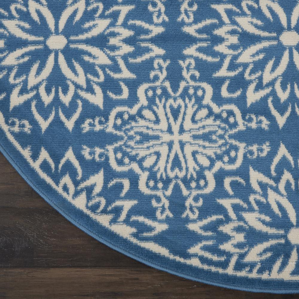 Nourison Jubilant Round Area Rug, 5'3" x round, Ivory/Blue. Picture 4