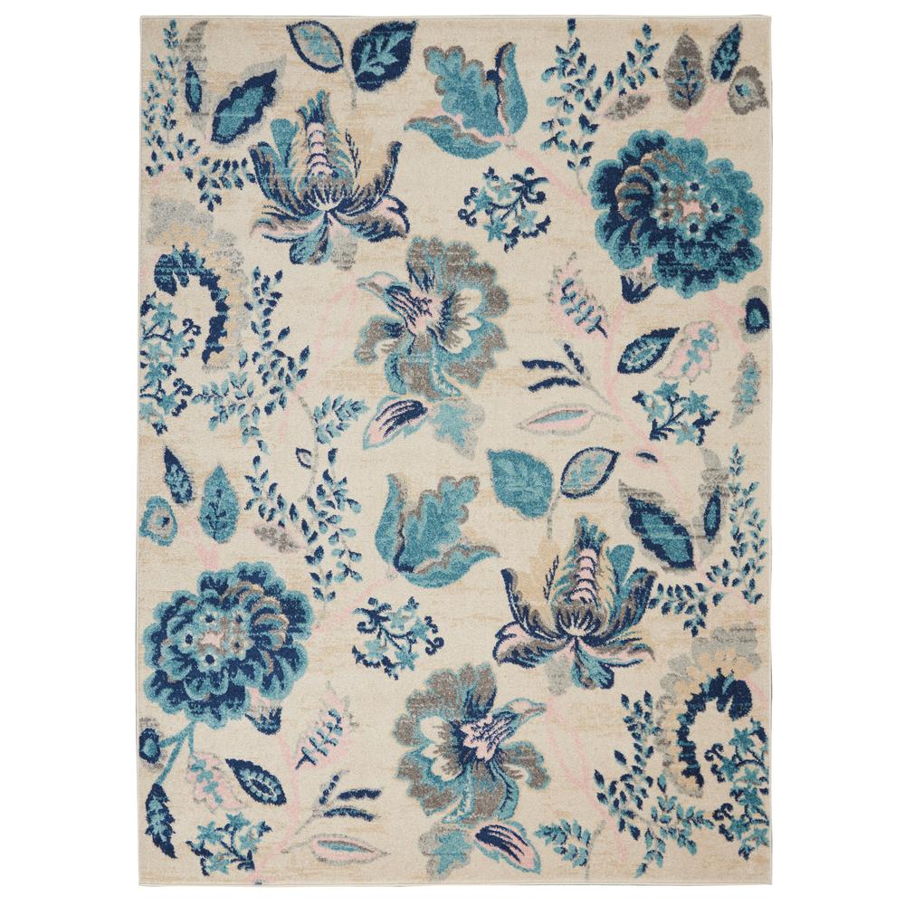Tranquil Area Rug, Ivory/Light Blue, 6' X 9'. Picture 1