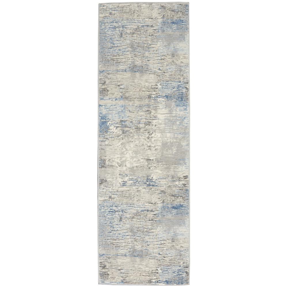 Solace Area Rug, Ivory/Grey/Blue, 2'3" x 7'3". Picture 1
