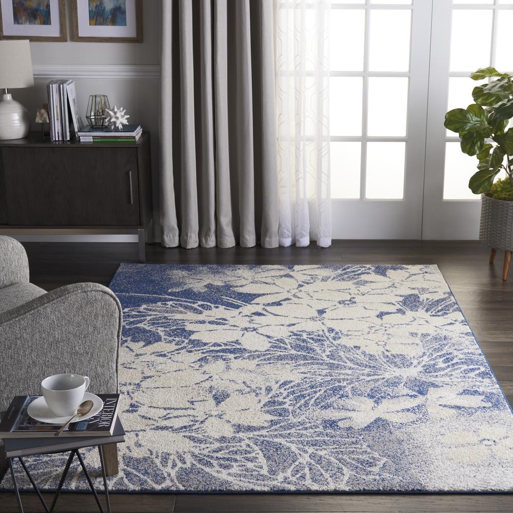Tranquil Area Rug, Beige/Navy, 6' X 9'. Picture 4